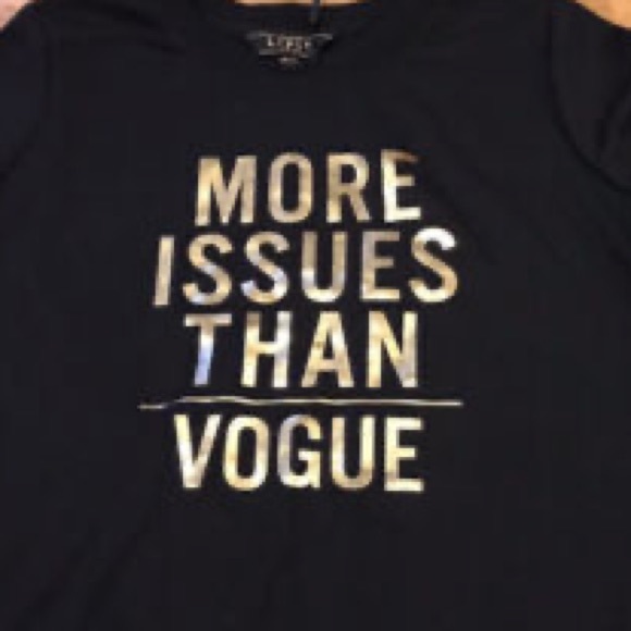 Lipsy Womens 'More Issues Than Vogue' Print Logo Sweat Top - Picture 2 of 2